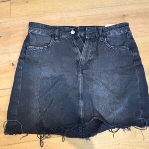 H&M Black Denim Mini Skirt